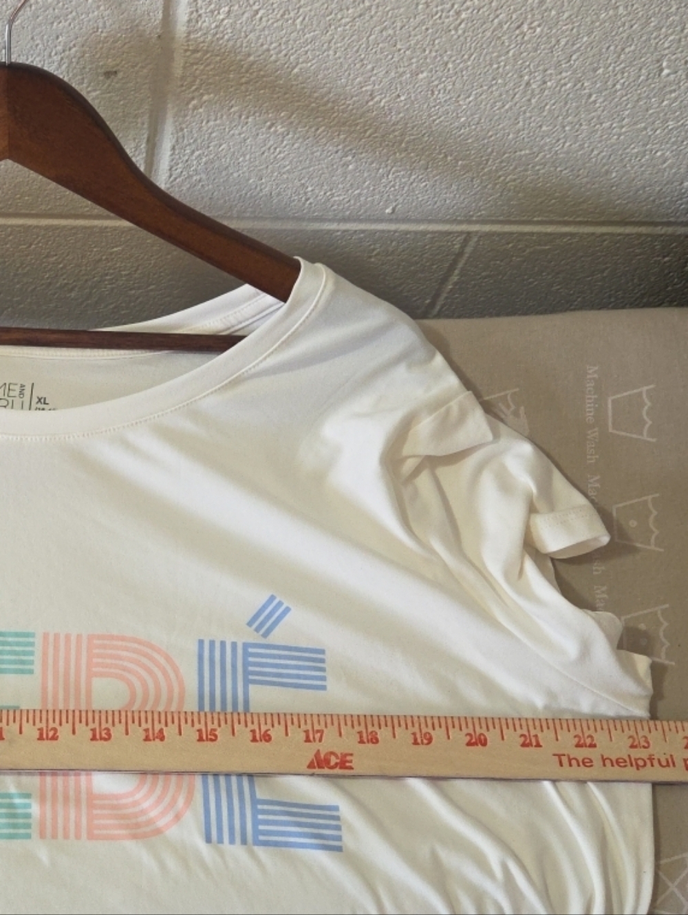 Time and Tru Maternity T Shirt "Bebe" Stretchy Ruching Cream Women's XL 16-18 - Picture 7 of 8